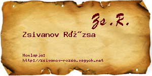 Zsivanov Rózsa névjegykártya