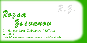 rozsa zsivanov business card